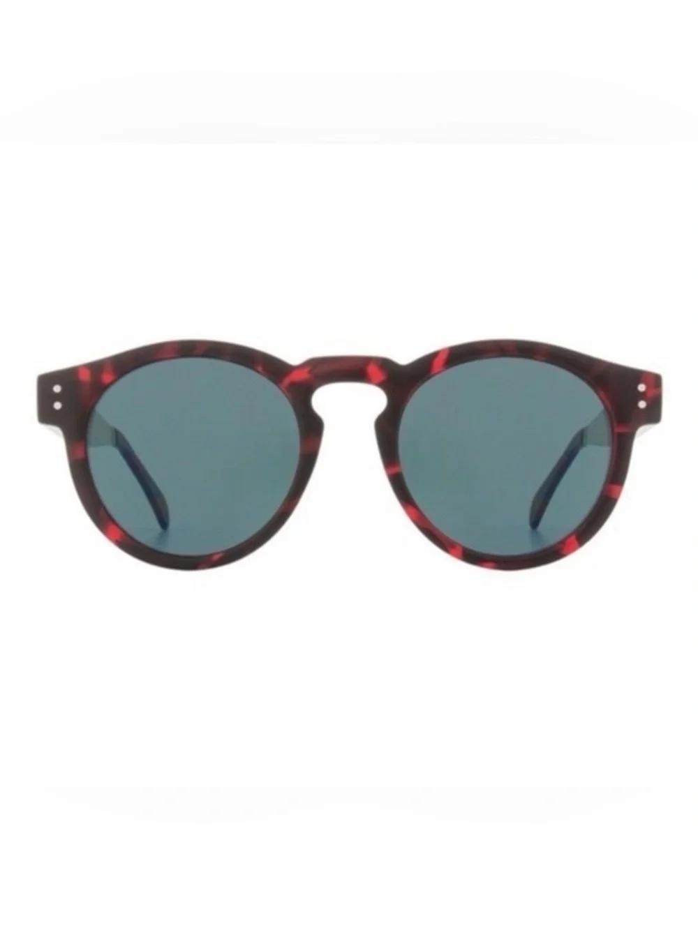 KOMONO Clement Tortoise Silver Sunglasses NEW red round